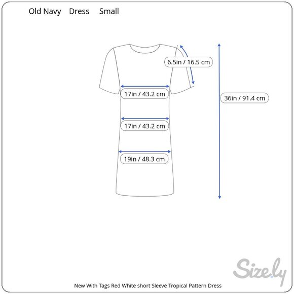 Old Navy Women’s Small Red White Tropical Leaf Print T-Shirt Dress NEW Beach - Picture 8 of 8